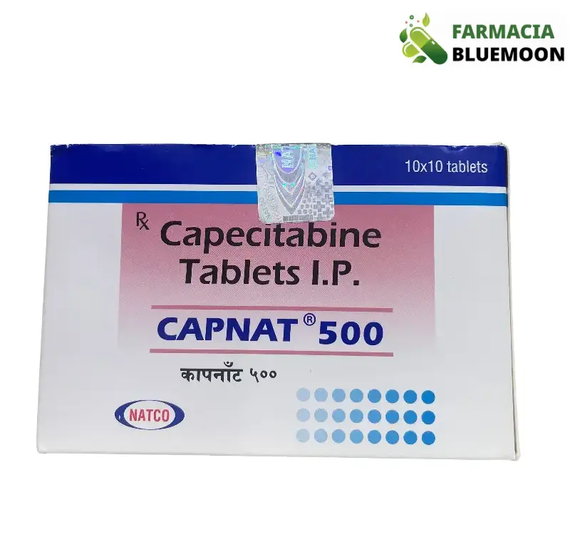 Capecitabina 500mg (Capnat) x 100 Comprimidos - Medicamento Genérico para Câncer de mama, câncer colorretal e câncer gástrico