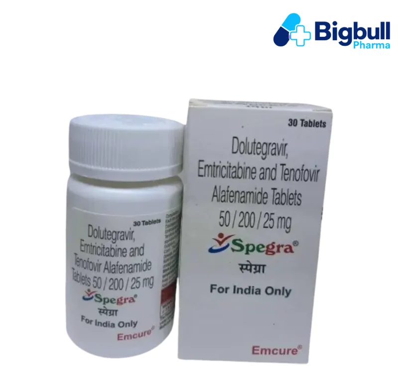 DOLUTEGRAVIR 50 mg + EMTRICITABINE 200 mg + TENOFOVIR ALAFENAMIDE 25 mg (Spegra) x 30 Tablets