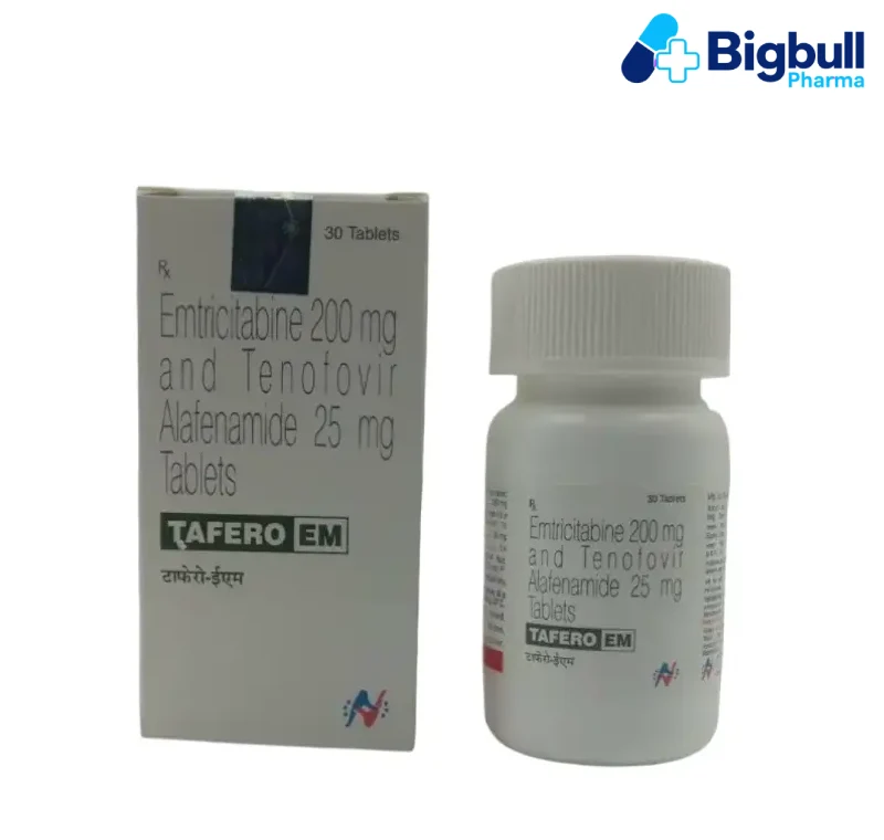 EMTRICITABINE 200 mg and TENOFOVIR ALAFENAMIDE 25 mg (Tafero EM) x 30 Tablets