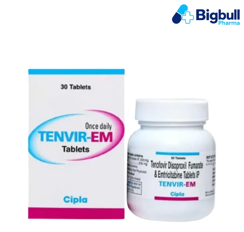 TENOFOVIR DISOPROXIL FUMARATE 300 mg + EMTRICITABINE 200 mg (Tenvir EM) x 30 Tablets